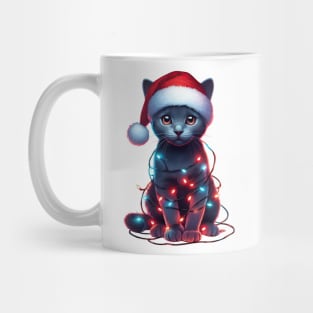 Christmas Russian Blue Cat Mug